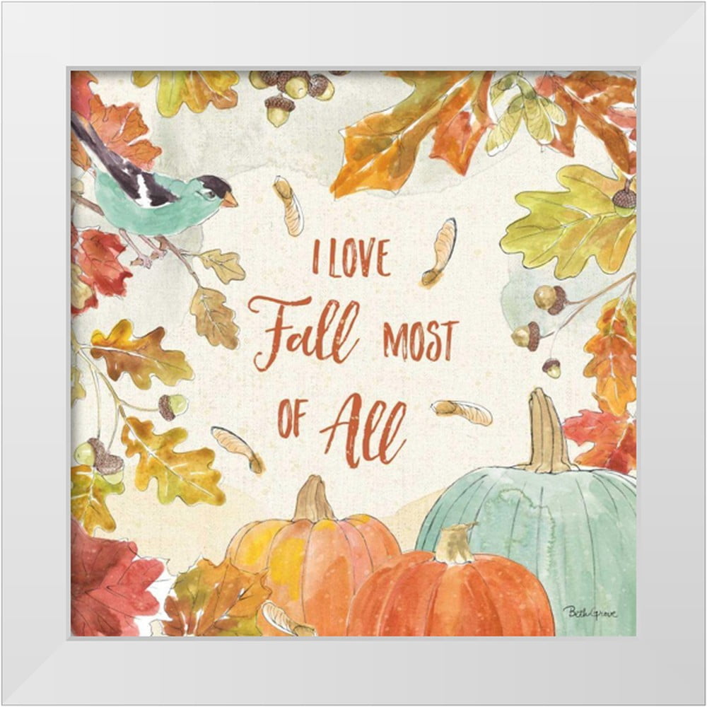 Happy Fall Beth Grove, Beth 26x26 White Modern Wood Framed Museum Art Print Titled ...