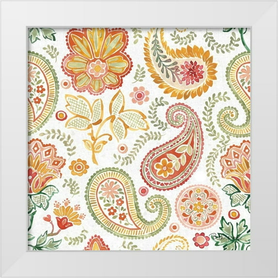 Grove, Beth 26x26 White Modern Wood Framed Museum Art Print Titled - Harvest Bouquet Pattern VIIA