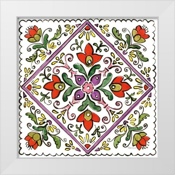 Grove, Beth 26x26 White Modern Wood Framed Museum Art Print Titled - Sunny Bouquets VII