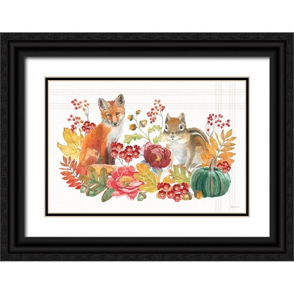 Grove, Beth 32x23 Black Ornate Wood Framed with Double Matting Museum Art Print Titled - Wooded Harvest I