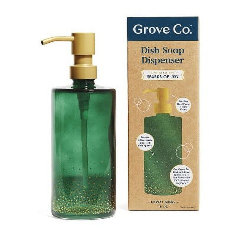 Grove Co. Dish Soap Glass Dispenser With White Silicone Sleeve
