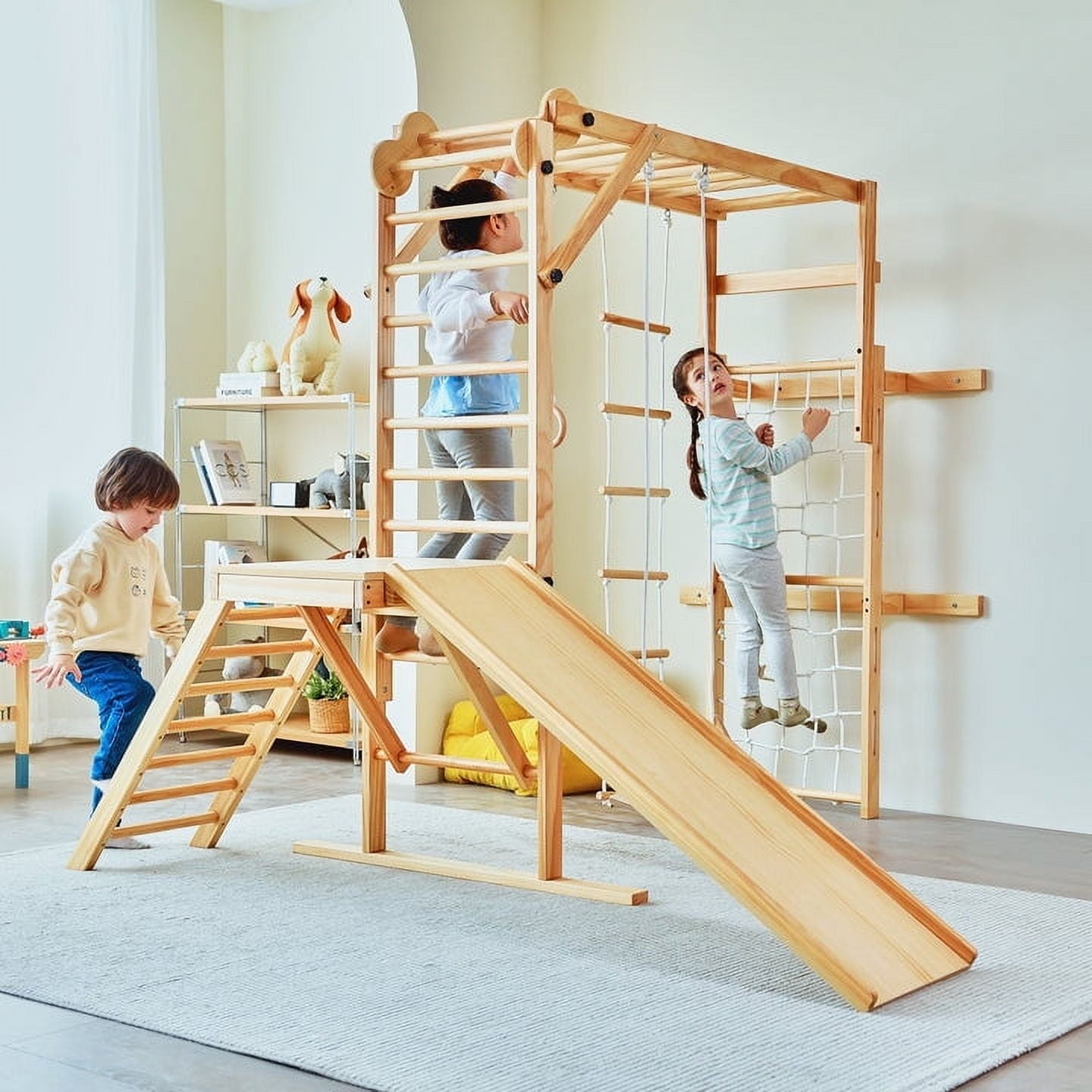 Grove Indoor Jungle Gym for Kids - Home Activity Toddler Playset with Wall Climbing Feature - Walmart.com