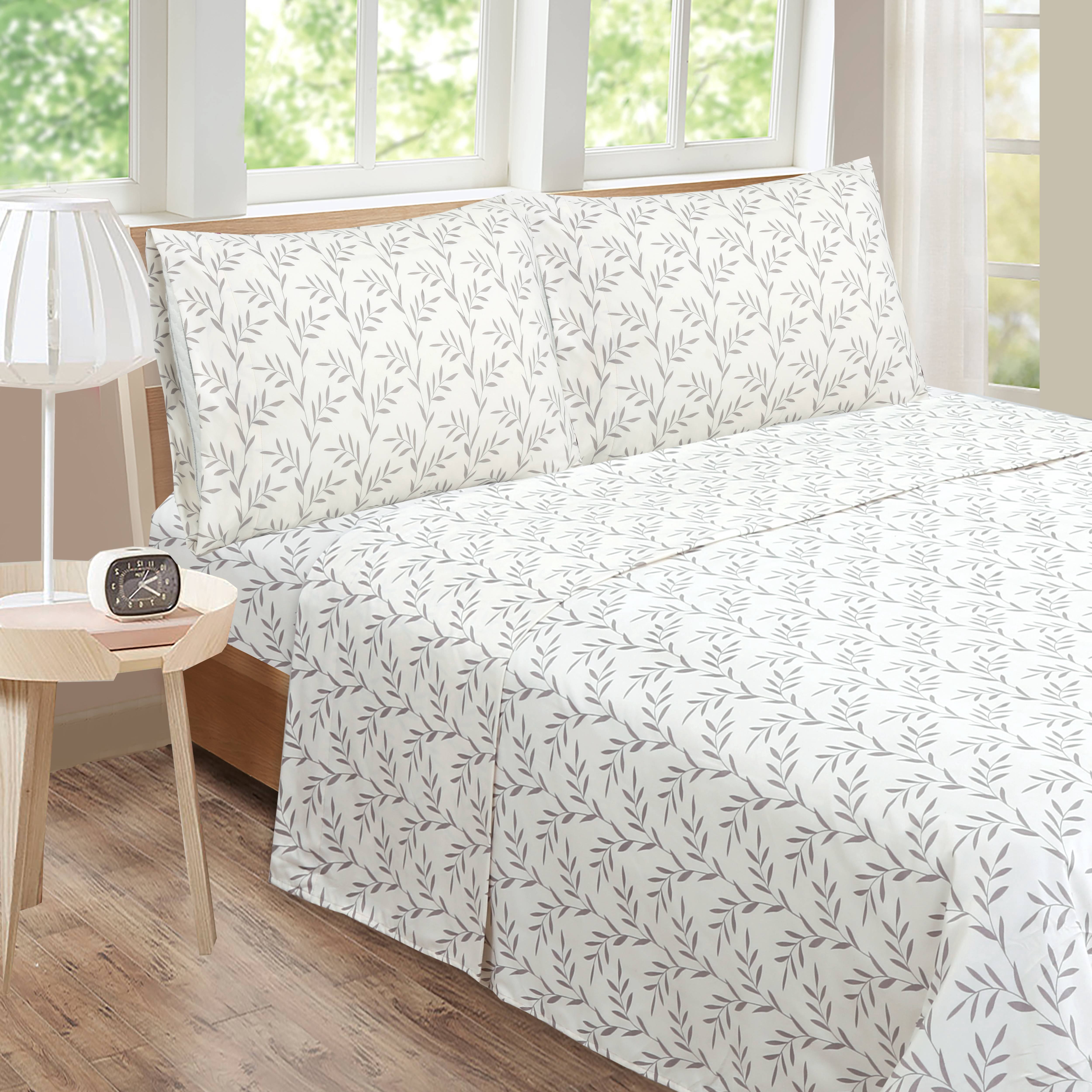 Grove Leaf Taupe Sheet Set King Taupe
