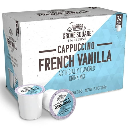 Grove Square Cappuccino Pods, French Vanilla, Single Serve , 24 Count