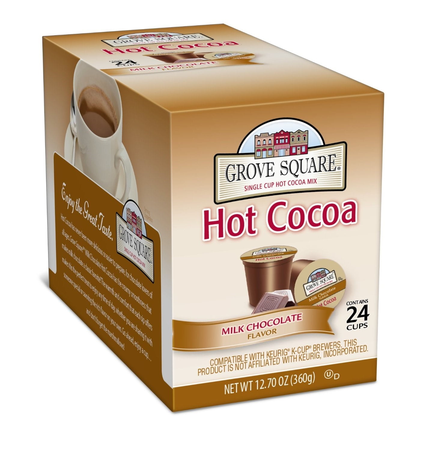 Grove Square KCups Hot Cocoa Mix Milk Chocolate, 12 Count