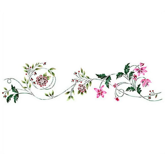 Groveland Border Wall Stencil - DEE245 by DeeSigns