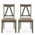 thumbnail image 1 of Grover Farmhouse Upholstered Wood Dining Chairs, Set of 2, Antique Brown, 1 of 7