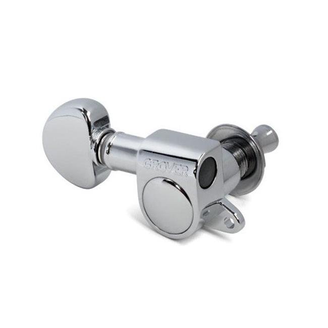 Grover  Mini Roto Grip Guitar Tuner 6-In-line, Chrome