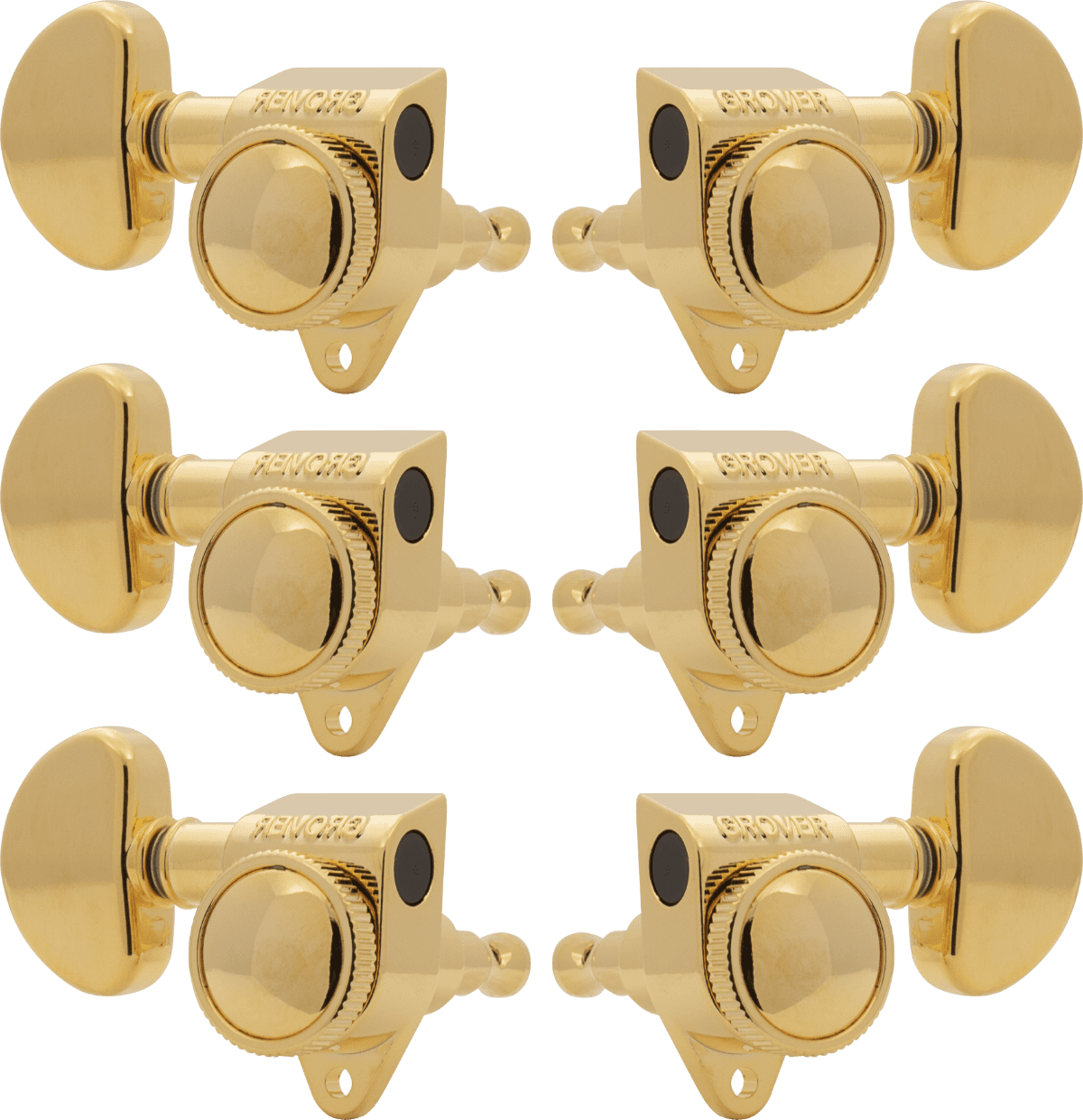 Grover Rotomatic Roto-Grip locking Tuners, 3 per side - Gold