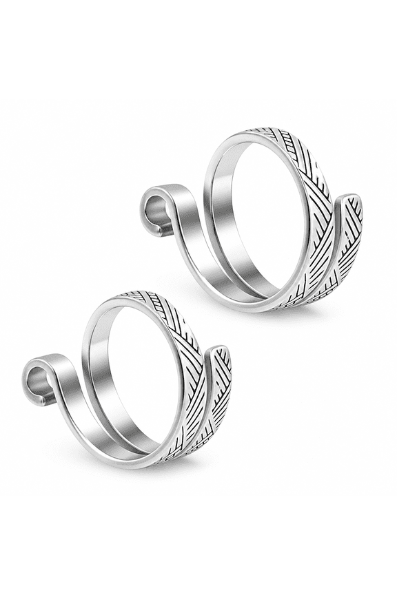2PCS Knitting Crochet Loop Ring Adjustable Crochet Finger Ring Tension Ring