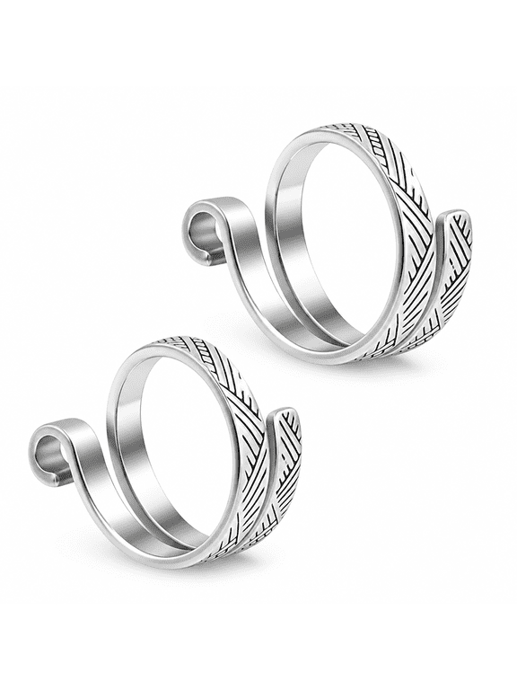 2PCS Knitting Crochet Loop Ring Adjustable Crochet Finger Ring Tension Ring