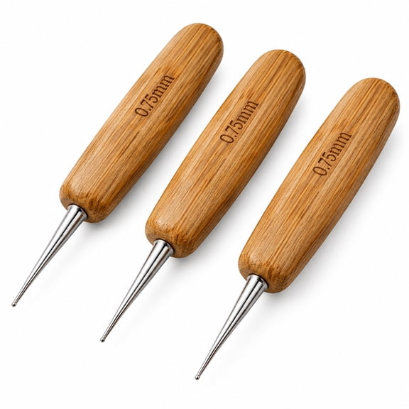 Grovevia 3 Pack Dreadlock Crochet Hook Needles for Hair Dreadlocks Tool Interlocking Sisterlocks Braid Craft Dread Locks Crochet Needles 0.75 mm