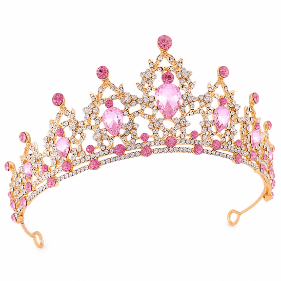 Grovevia Belle Crown Crowns for Women and Girls Birthday Hair Accessories Weddings Party Costumes