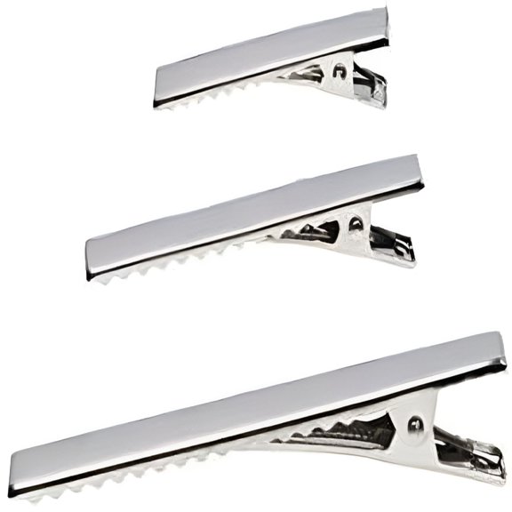 Grovevia Diy Clip, Alligator Hair Clip 30 pcs Flat Top with Teeth Single Prong Metal Clips Hairbow Accessory for Hair Care Arts Crafts Projects
