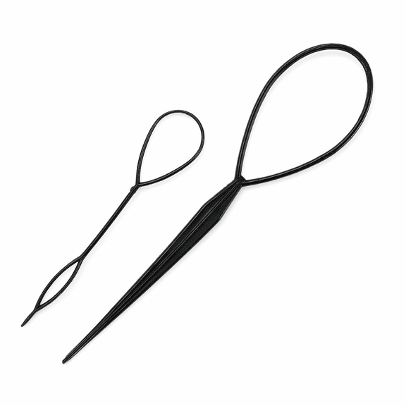 Grovevia Hair Tool 2Pcs Ponytail Maker Tool Ponytail Styling Maker Pin Tool French Braid Loop Tool Hair Braiding Tools Hair Styling Accessories for Girls (Small+Large)