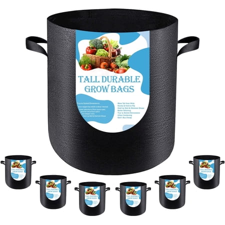 Grow Bags Tall, Fabric Plant Bag Pots with Handles for Vegetables, Flowers Trees