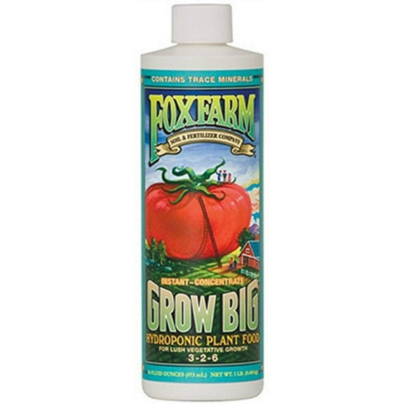 FoxFarm Grow Big Hydroponic 3 - 2 - 6 Grow Big Hydroponic Liquid Plant Food - Liquid - 1-Pt.