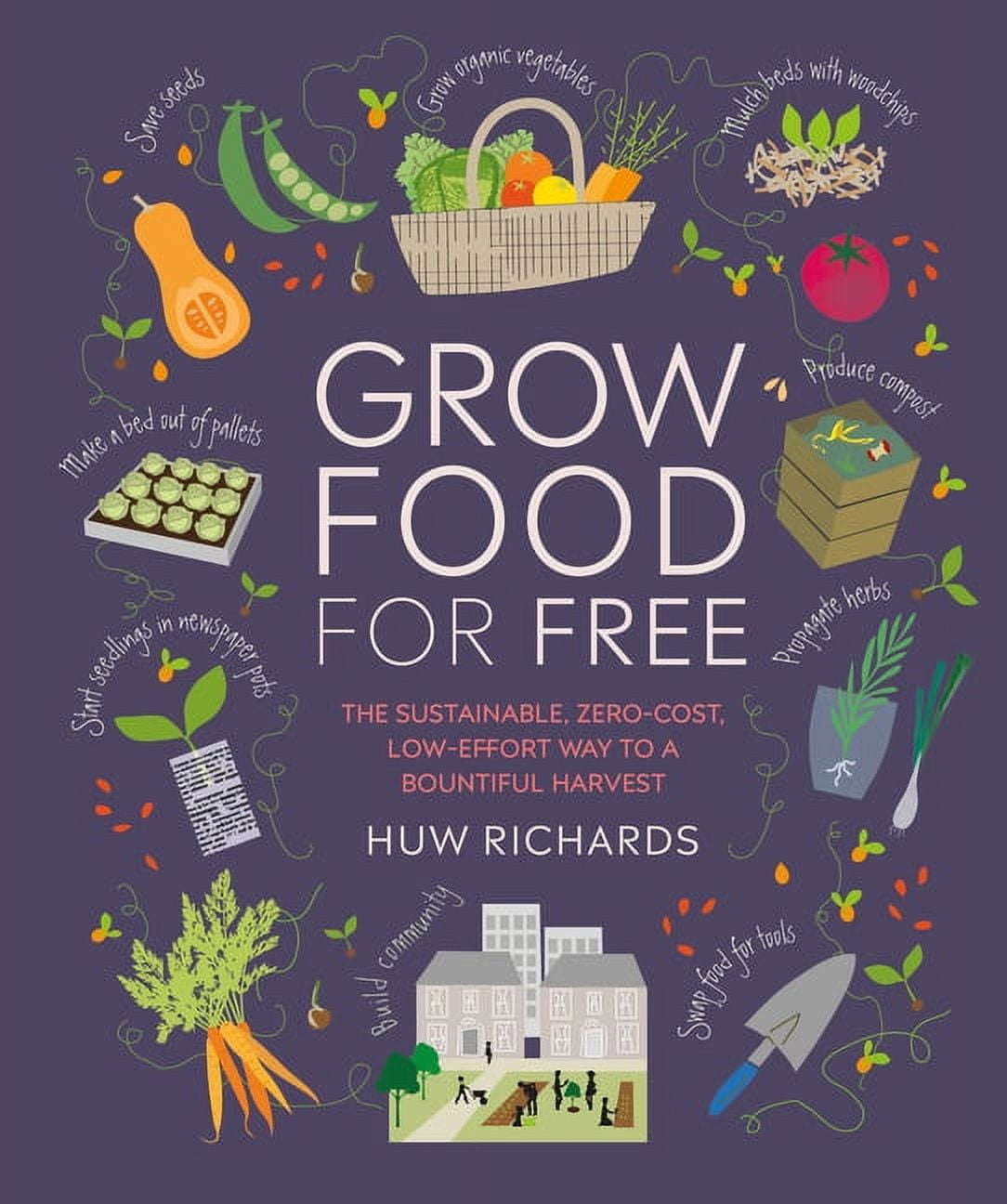 HUW RICHARDS Grow Food For Free : The sustainable, zero-cost, low-effort way to a bountiful harvest (Paperback)