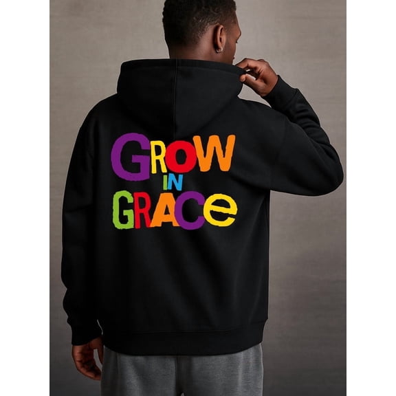 Grow in Grace graphic hoodies Christianity mens sweater hoodie black Spring Summer Outdoor & Home Wear autumn aesthetic funny gift elegant christianity pamuk Trendy Unisex hoodie