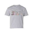 thumbnail image 1 of Grow In Grace Floral Youth Kids Christian T-shirt Graphic Tee Graphic Tee-Sports Grey-small, 1 of 4