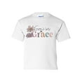 thumbnail image 1 of Grow In Grace Floral Youth Kids Christian T-shirt Graphic Tee Graphic Tee-White-small, 1 of 4