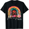 thumbnail image 1 of Grow In Grace Wildflower Rainbow Christian Bible Verse T-Shirt, 1 of 4