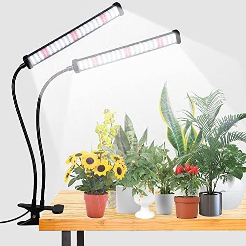 Grow Light 100W 6000K, Super Bright White Desktop Clip Plant Lamp for Seedlings Succulents Seeds Starting Indoor Plants Growing,Bendable Gooseneck & Timer 4 8 12 H