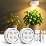 2-Pack Rechargeable Cordless Grow Light for Indoor Plants Wireless Grow Lamp, Magnetic, mini Full Spectrum battery operated led grow lights for indoor plants,gr
