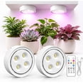 thumbnail image 1 of Rechargeable Full Spectrum LED Grow Light for Indoor Plants, 6500K, with Timer and Remote, Stepless Dimming, 2-Pack, 1 of 10