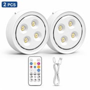 Rechargeable Full Spectrum LED Grow Light for Indoor Plants, 6500K, with Timer and Remote, Stepless Dimming, 2-Pack
