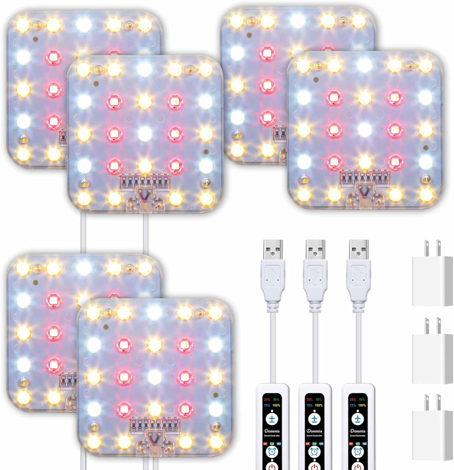 Grow Light, 3Pack Warmwhite Dimmable Plant Grow Light with Optical