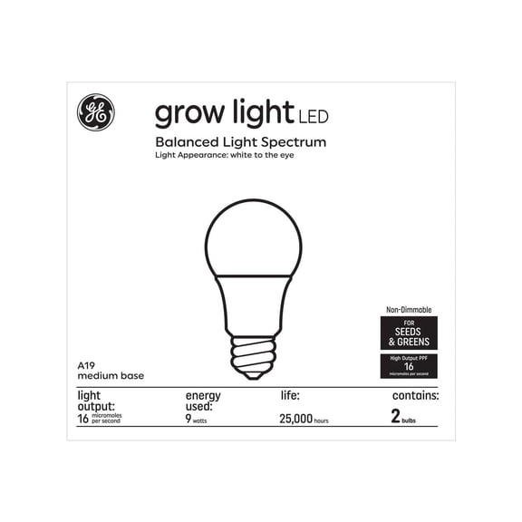Grow Light Balanced Spectrum A19 (2-Pack) (FR)