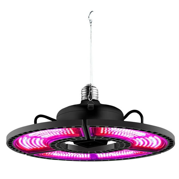 Grow Light Ceiling Grow Lamp For Indoor Plants,288 LEDs Full Spectrum Halo Plant Light Foldable Tri Head ,Low Energy