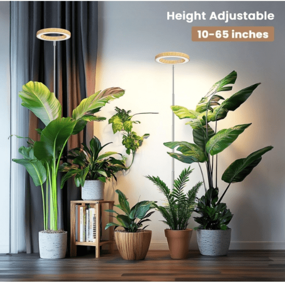 "Grow Light, Full Spectrum LED Plant Lighs for Indoor Growing with 6/12/16H Timer, 3 Color Modes, 5 Brightness, 10""-60"" Height Adjustable Plant Grow Lamp for Tall Indoor Plants (3 Pack) "