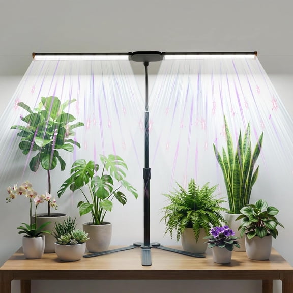 Grow Light for Indoor Plant, 6000K Full Spectrum with Red Blue White LED for Pot Succulents Seed Growing, Light Strip Foldable & Height Extendable 9-25'', Auto Timer 4 8 12Hrs