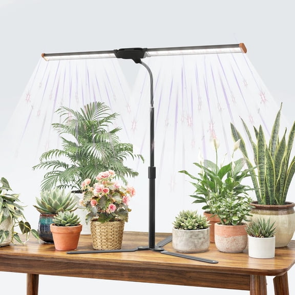 Grow Light for Indoor Plants,6000K White Sun Spectrum Growing Light Lamp with Red Blue LED for Pot Succulents Seeds, Light Strip Foldable & Height Extendable 9-25'', Auto Timer 4 8 12Hrs