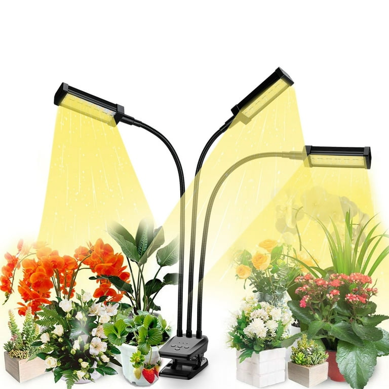 Grow Light for Indoor Plants Full Spectrum Grow Lamp with Timer Led Plant Light with Desk Clip and Adjustable Gooseneck for Plants Seedlings