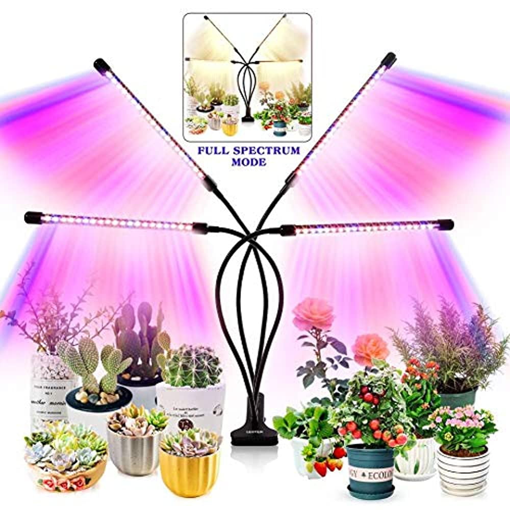 Leoter 13.5” LED Dimmable Indoor Grow Lights, Red Blue Spectrum