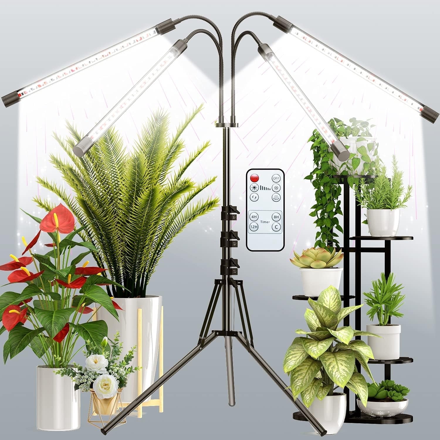 Grow Light with Stand, Grow Lights for Indoor Plants with Full Spectrum ...