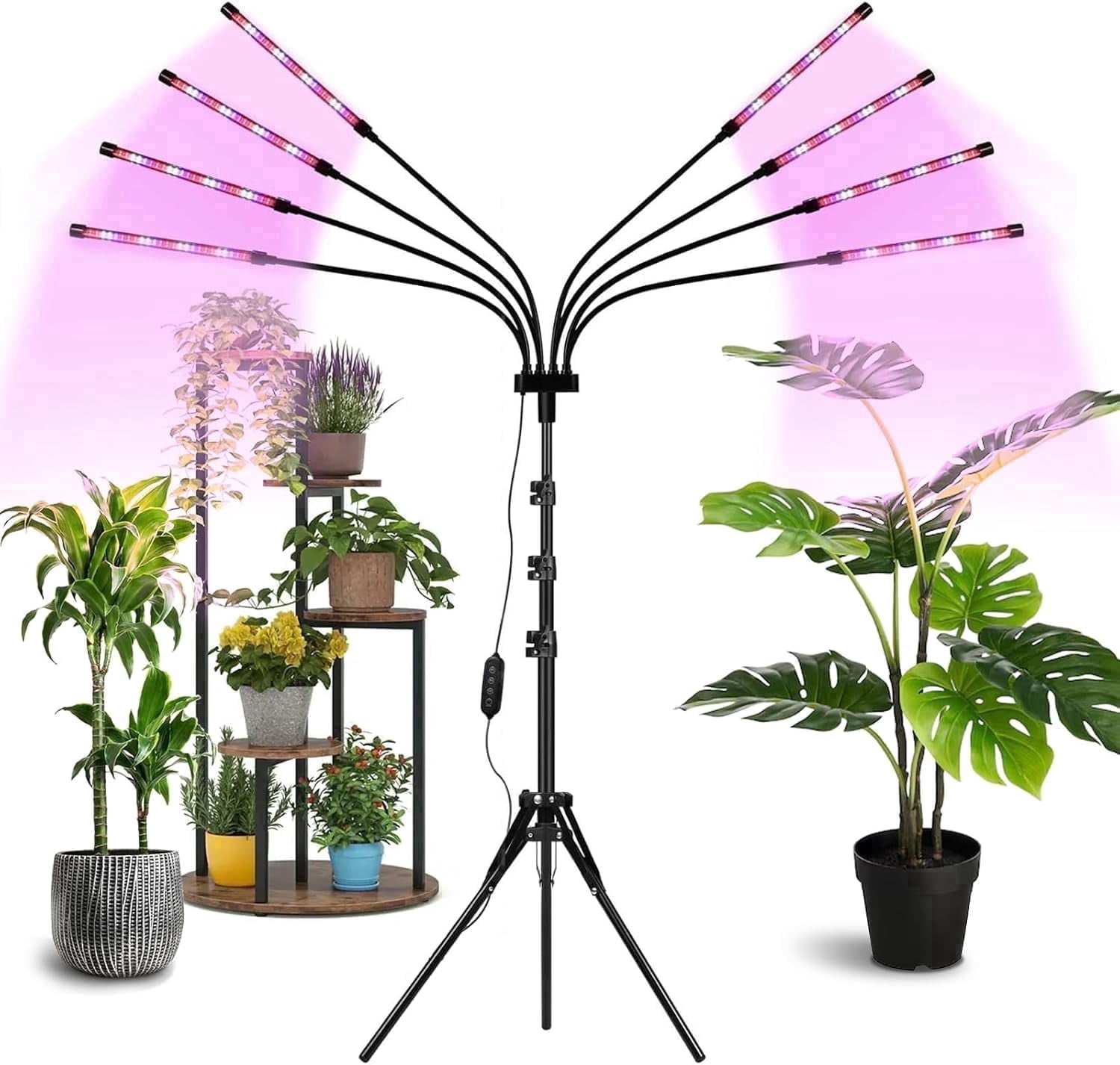 Grow Lights for Indoor Plants,8 Heads Red Blue White Full Spectrum ...