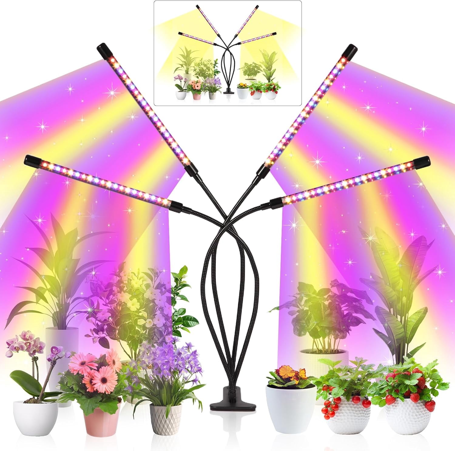 Grow Lights for Indoor Plants,80 LED Plant Lights with Full Spectrum ...