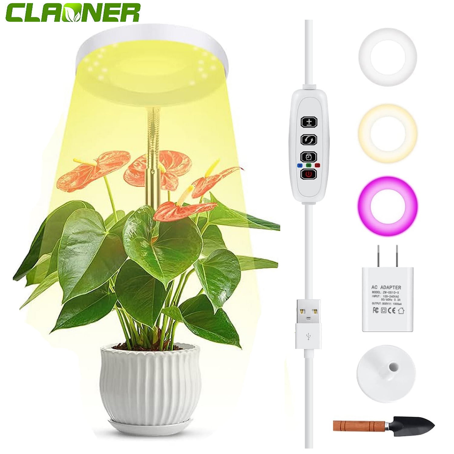 Grow Lights for Indoor Plants, Claoner 38 LED Full Spectrum Plant Light ...