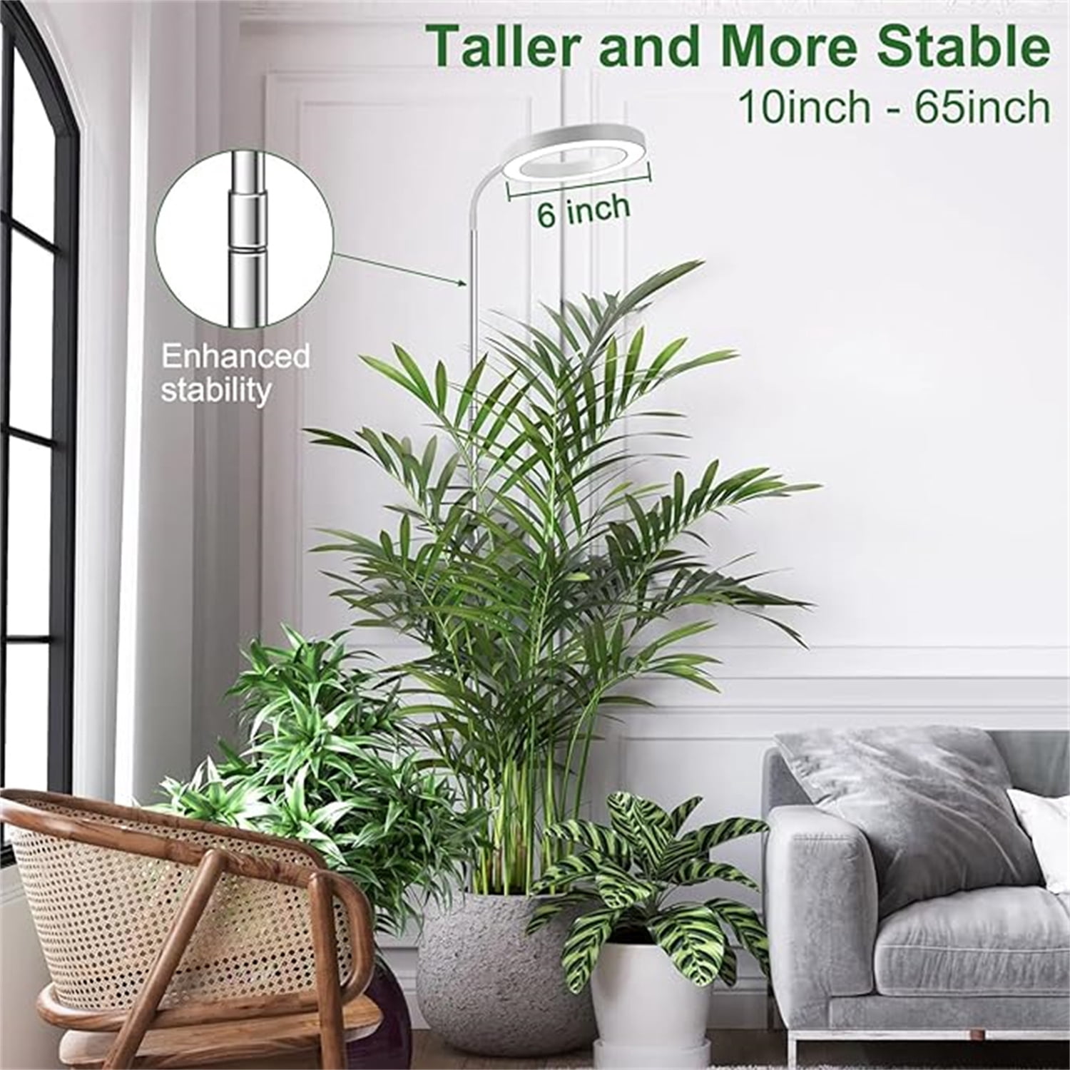 Grow Lights for Indoor Plants Full Spectrum, 80 LEDs 3 Colors, 65in Lar ...
