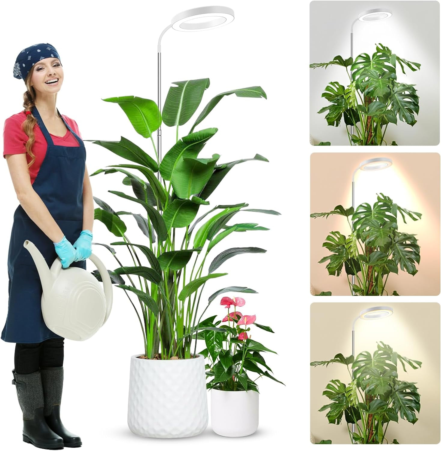 Grow Lights for Indoor Plants Full Spectrum, 80 LEDs 3 Colors Grow ...