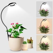 Grow Lights for Indoor Plants Full Spectrum, Clip On 3 Colors Grow Light, Two Installation Options Plant Lights for Indoor Growing with 360  Gooseneck, 6/12/16H Timer, 5 Brightness, 2 Pack