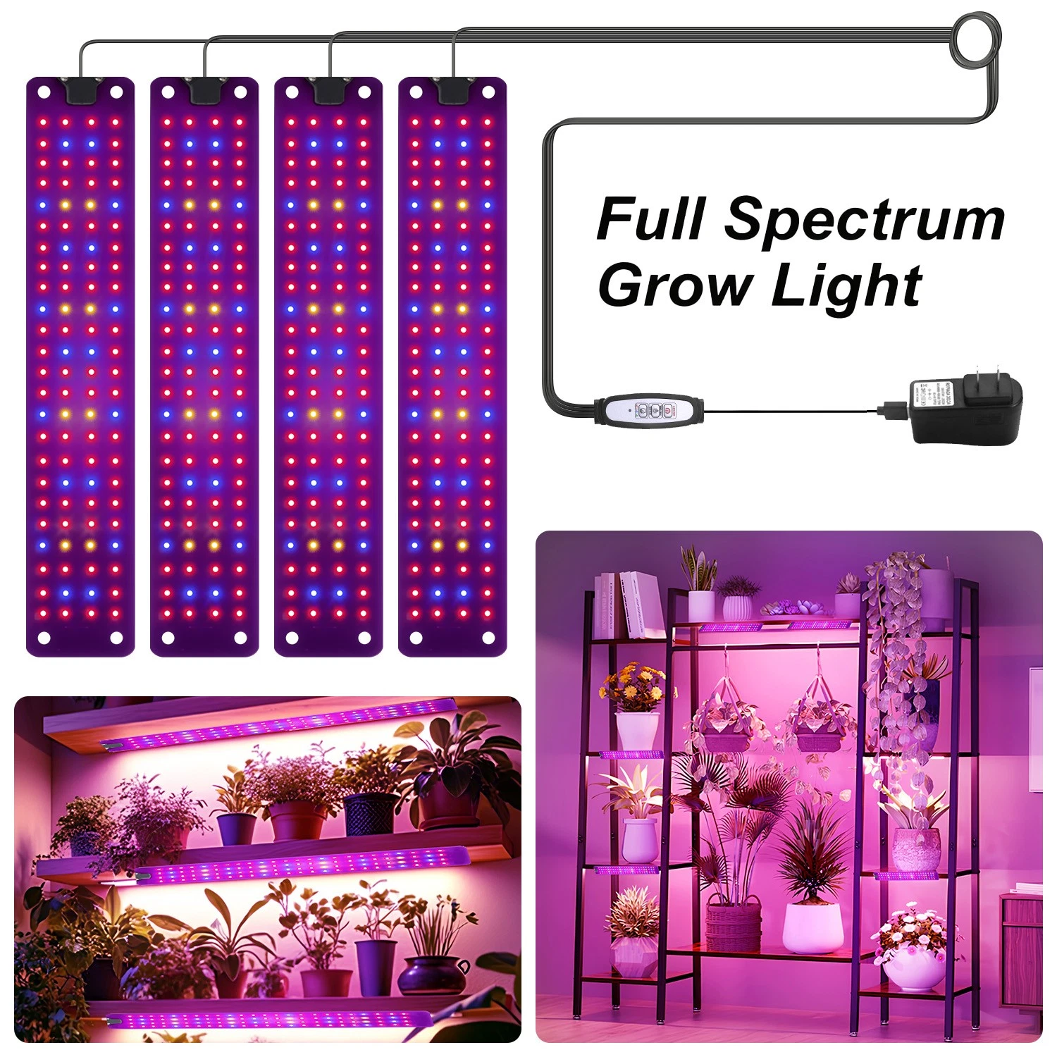 Grow Lights for Indoor Plants, Full Spectrum LED Plant Growing Lamps