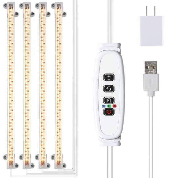 Grow Lights for Indoor Plants, Full Spectrum Plant Grow Light Strip with Upgrade 3/9/12 Auto Timer, 10 Dimmable Levels&3 Light Modes,192 LEDs Sunlike Growing Lamp for Seedlings Hydroponics Succulent