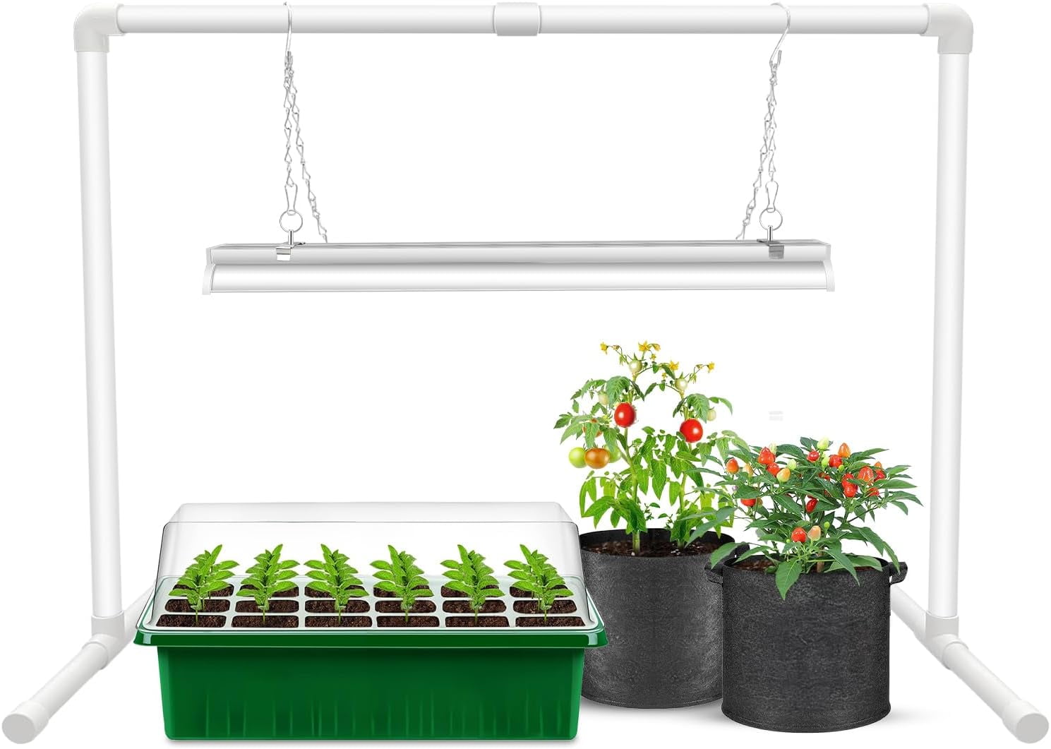 Grow Lights for Seed Starting with Stand, 2ft T5 Full Spectrum Seedling Grow Light for Indoor
