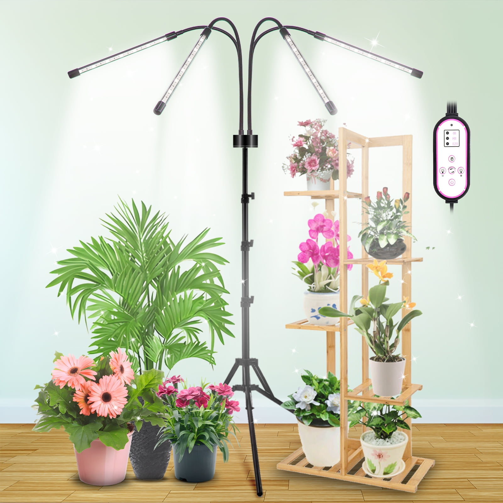 Full Spectrum Grow Lights for Indoor Plants - 20W COB Plant Light with 4/8/12H Timer - 75