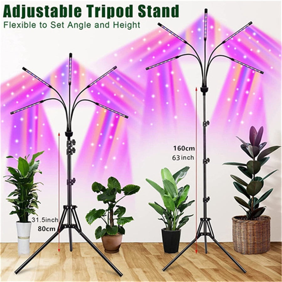Grow Lights for Indoor Plants,5 Heads Red Blue White Full Spectrum ...